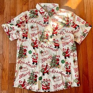 NEW - Santa Christmas Hawaiian Shirt sz Med Adult